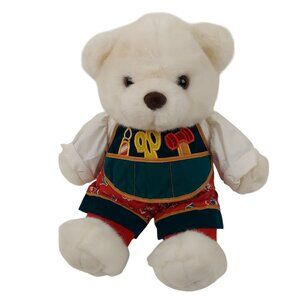 Vintage Bear Plush Kmart Santas Magical Toy Shop 1995 White Stuffed Animal Tools